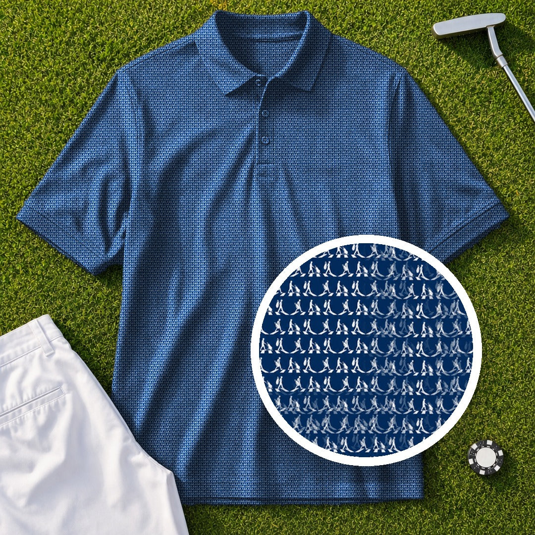 The Crossing Performance Print Polo, print close-up