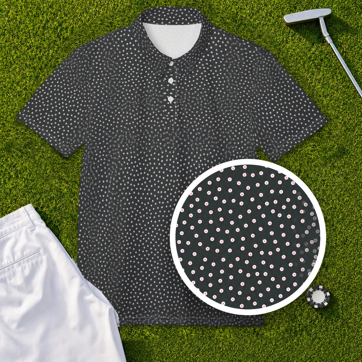 Range Ball Speckle Performance Print Polo, print close-up
