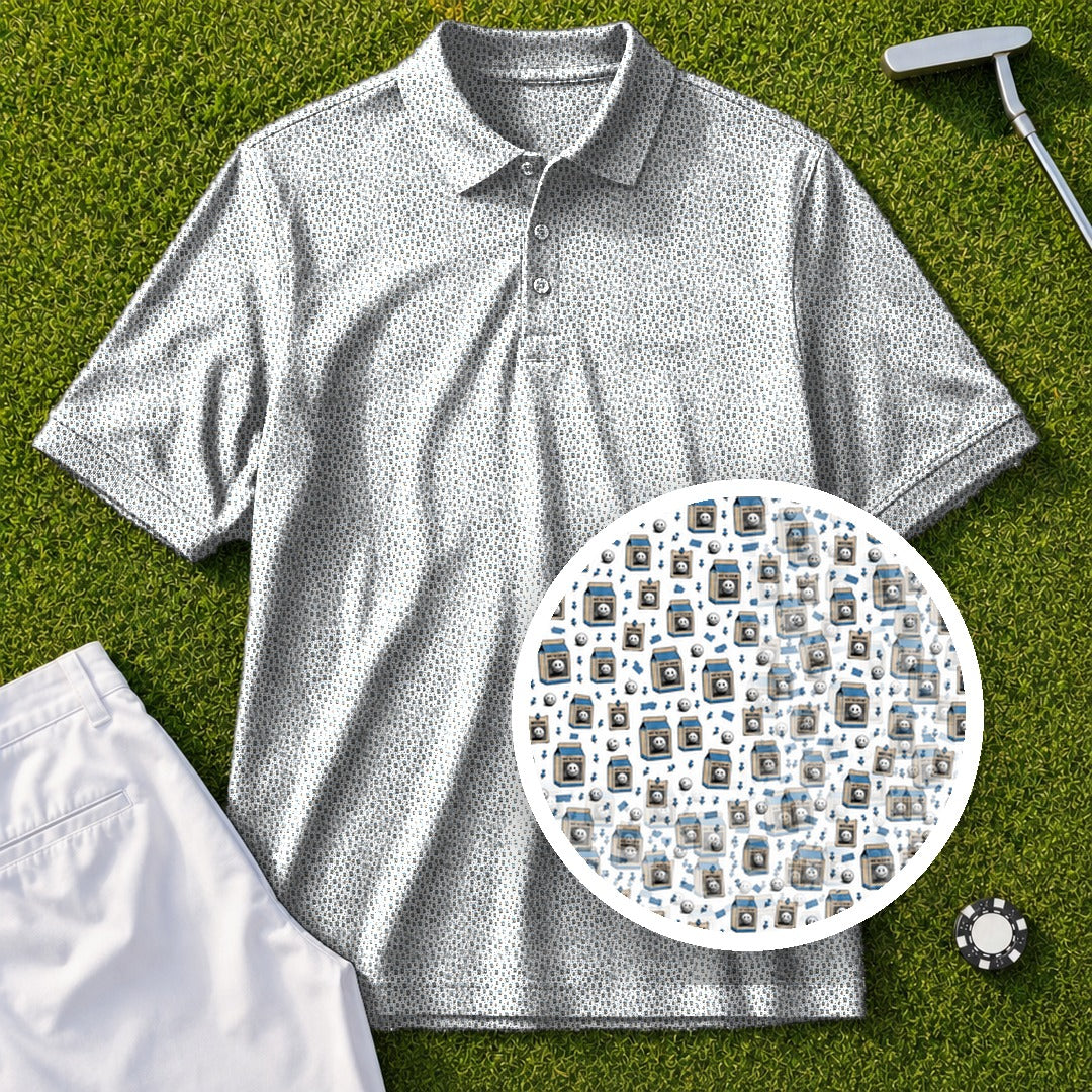 Lost Ball Posters Performance Print Polo, print close-up