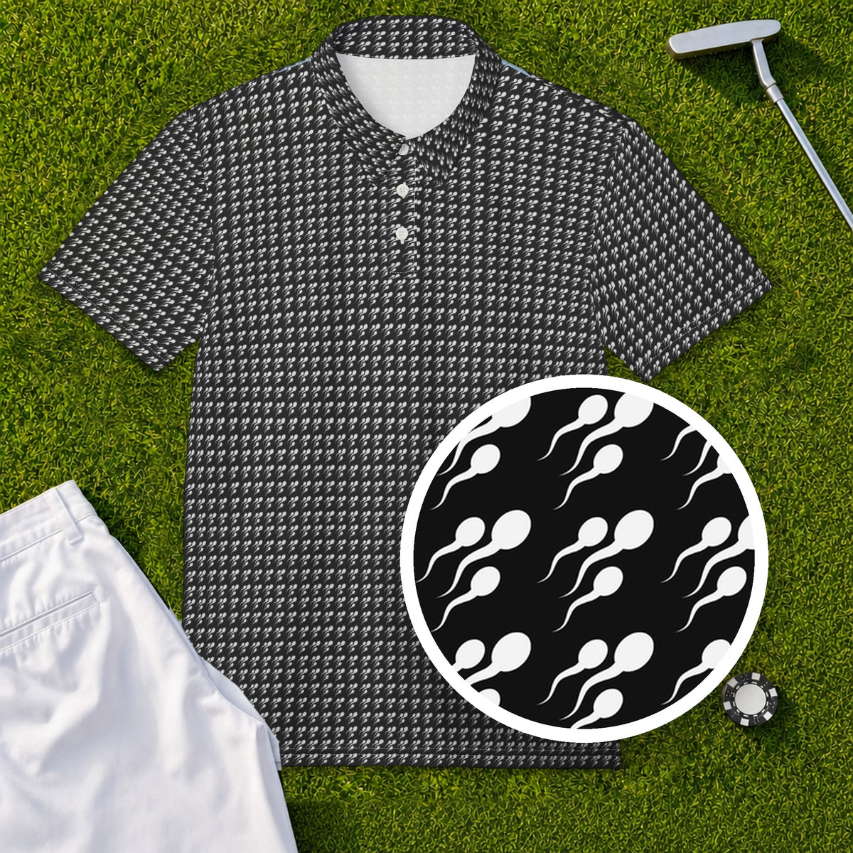 Swimmers Performance Print Polo, print close-up