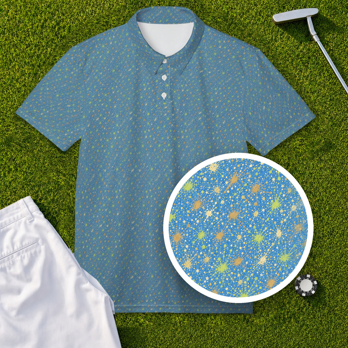 Divot Splatter Performance Print Polo, print close-up