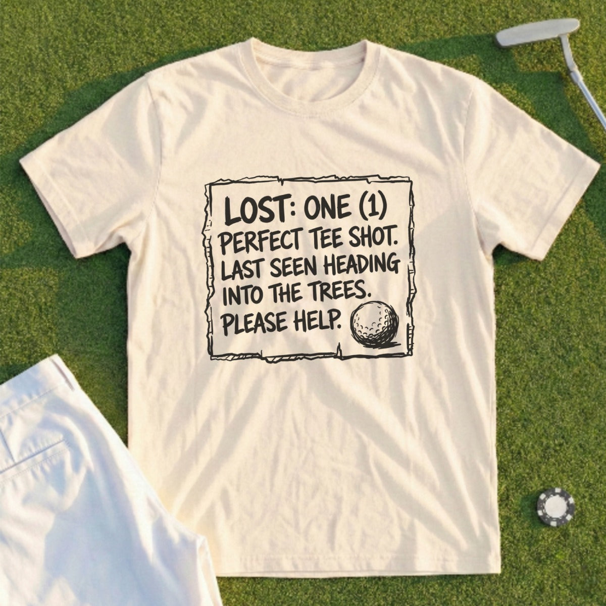 Lost Perfect Tee Shot Golf Shirt Funny Golfing Tee