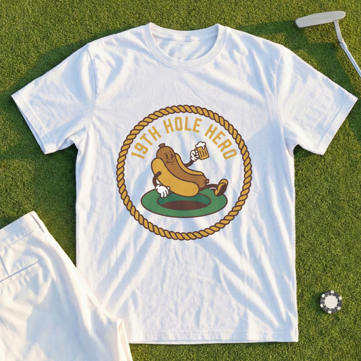 19th Hole Hero Funny Golf T-Shirt for Golfers