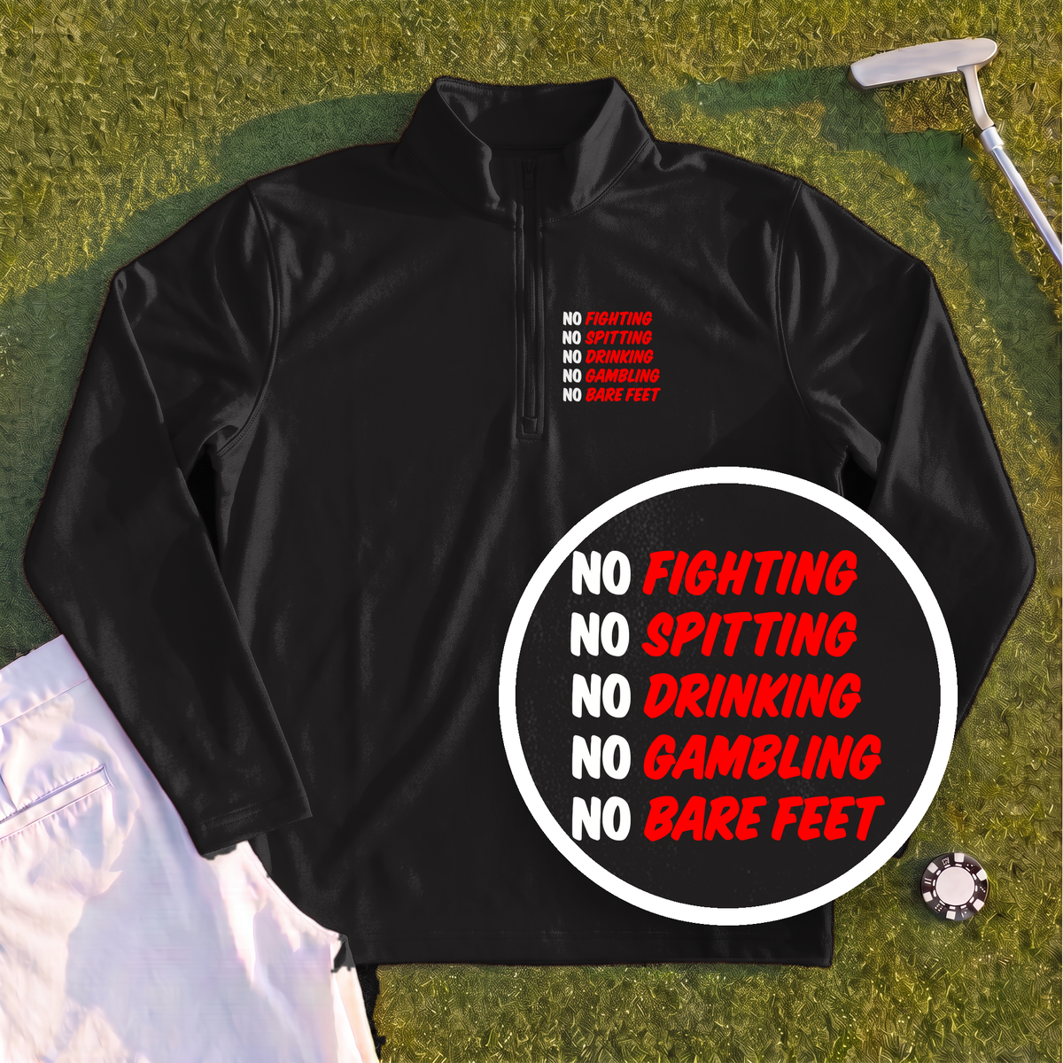 Caddyshack Rules Quarter Zip