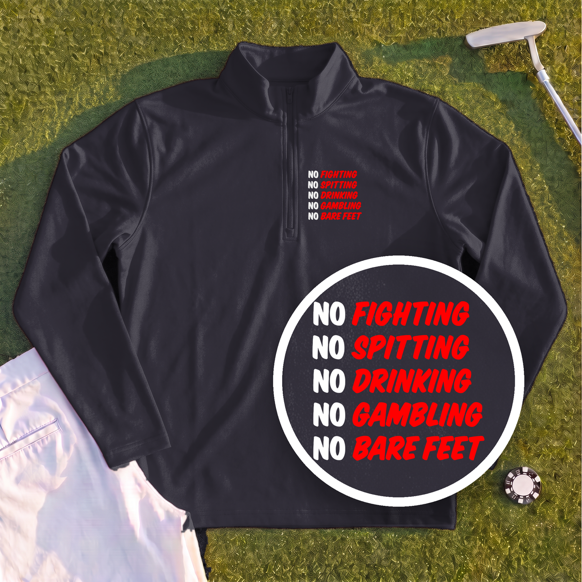 Caddyshack Rules Quarter Zip