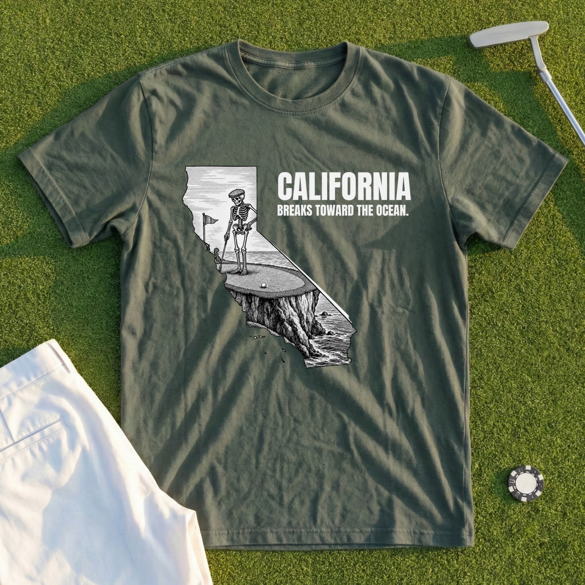 California Breaks Toward The Ocean Tee