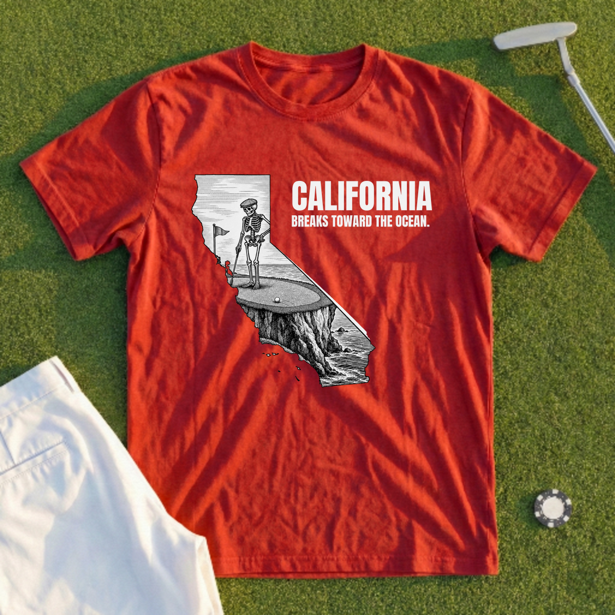 California Breaks Toward The Ocean Tee
