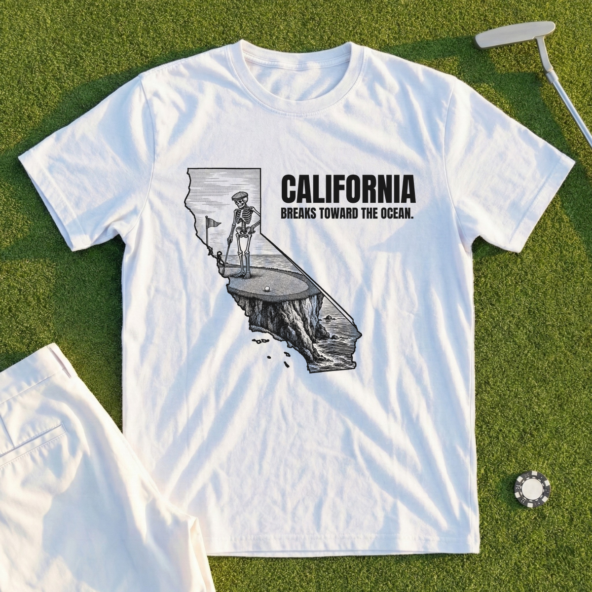 California Breaks Toward The Ocean Tee