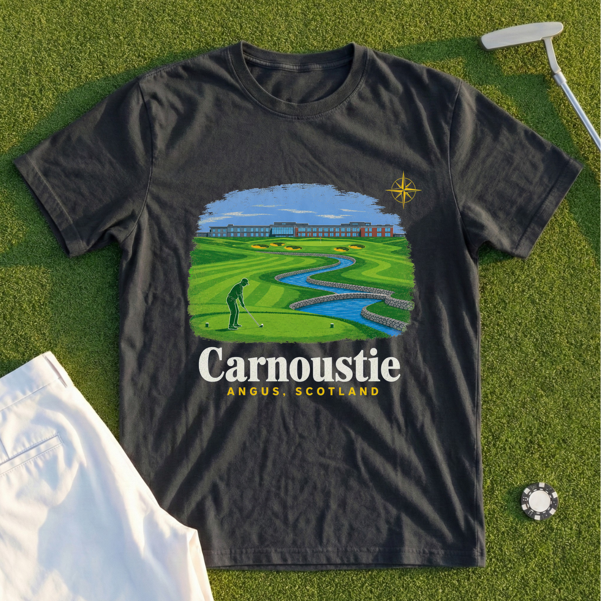 Carnoustie, Barry Burn Travel Poster Tee