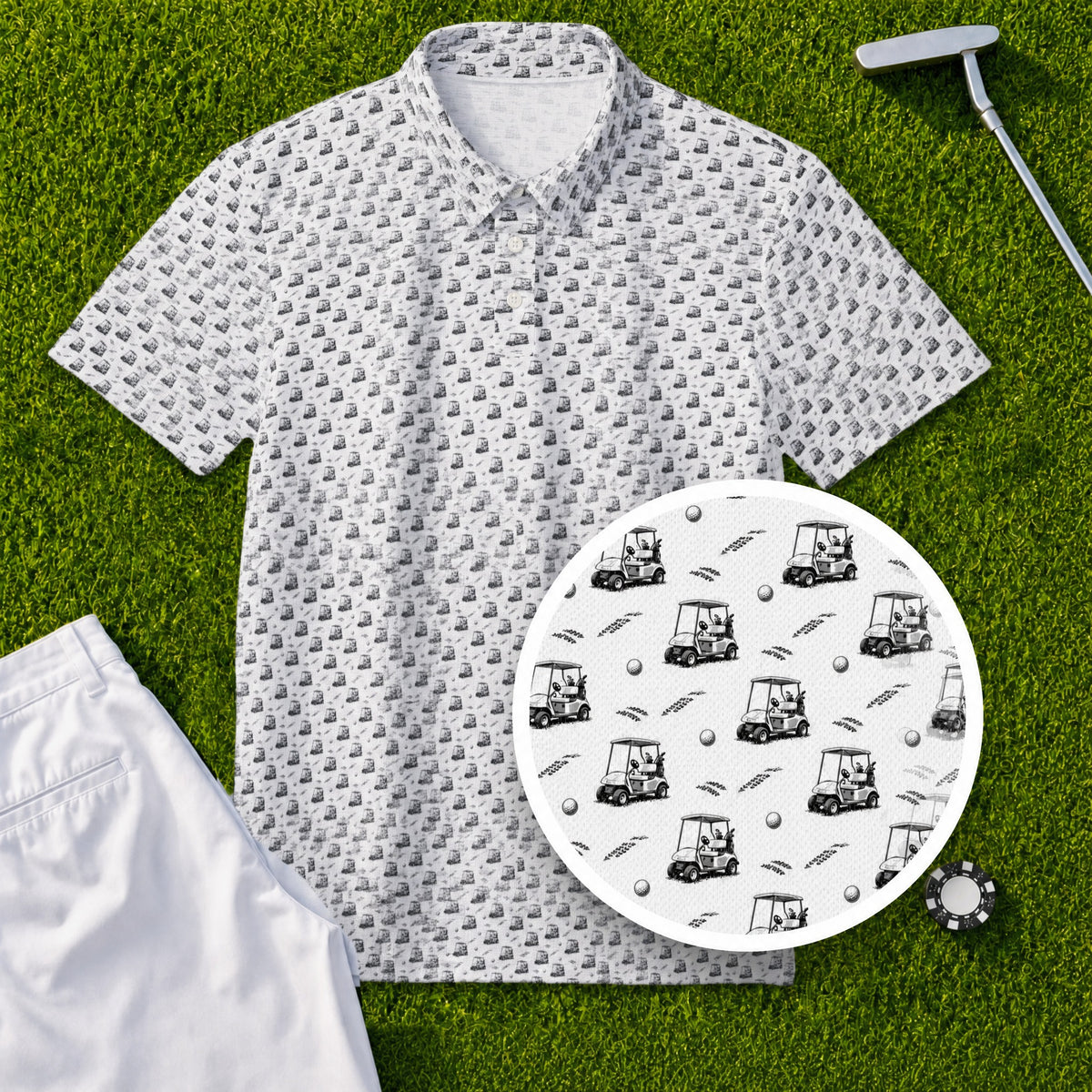 Cart Convoy Performance Print Polo