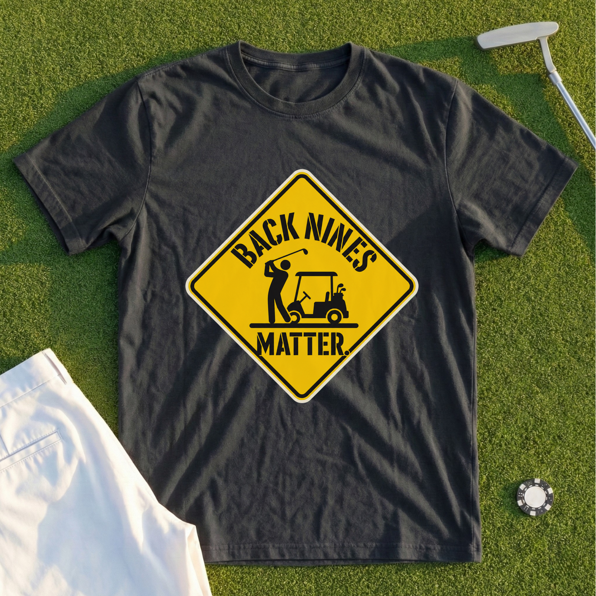 Caution Back Nines Matter Tee