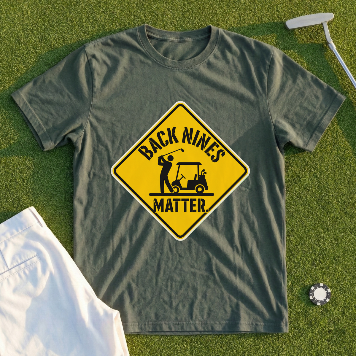 Caution Back Nines Matter Tee