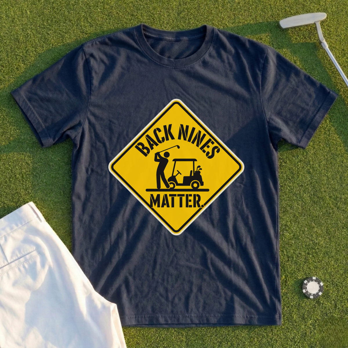 Caution Back Nines Matter Tee