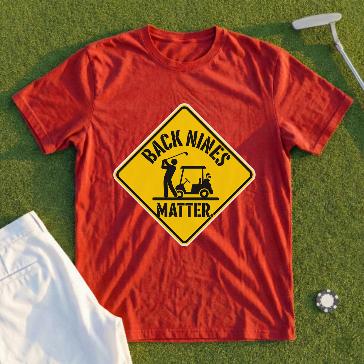 Caution Back Nines Matter Tee