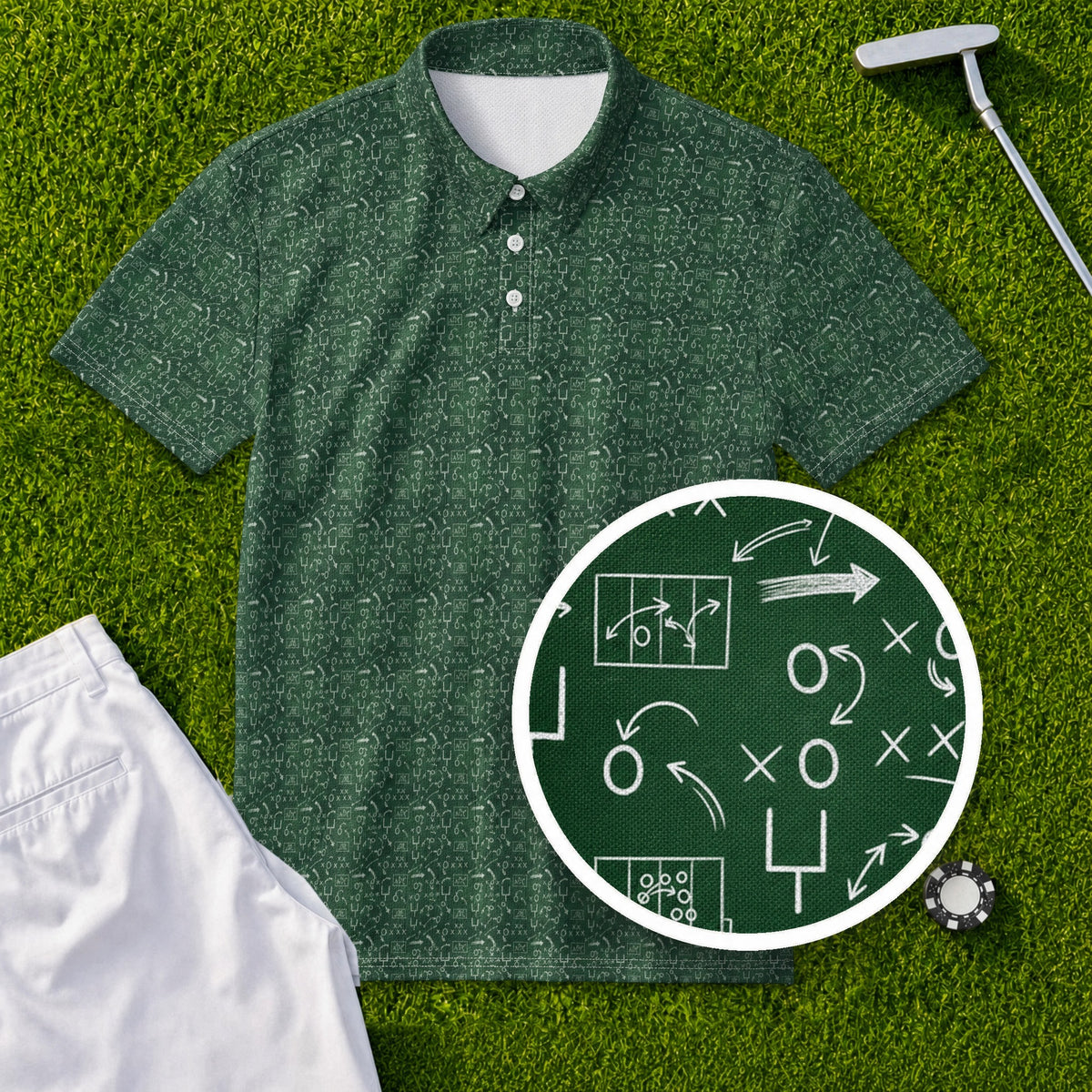 Chalkboard Plays Performance Print Polo