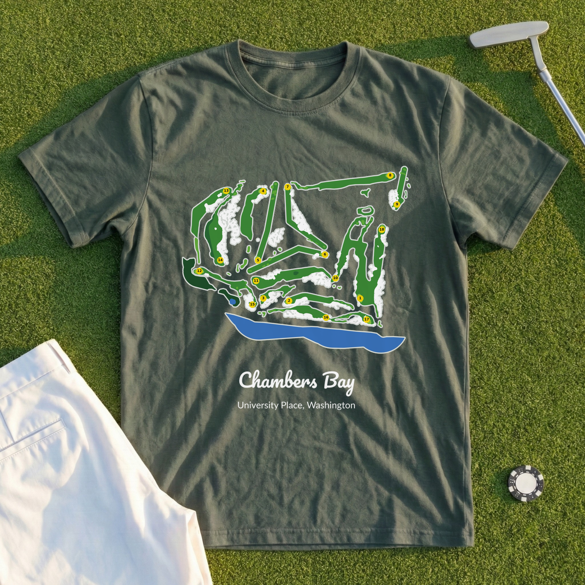 Chambers Bay, Course Map Tee