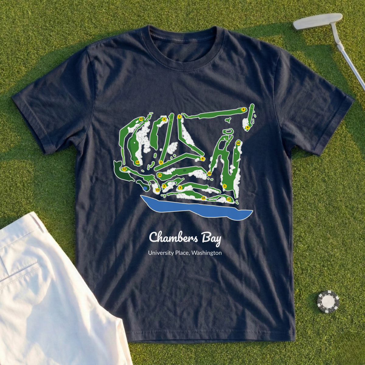 Chambers Bay, Course Map Tee