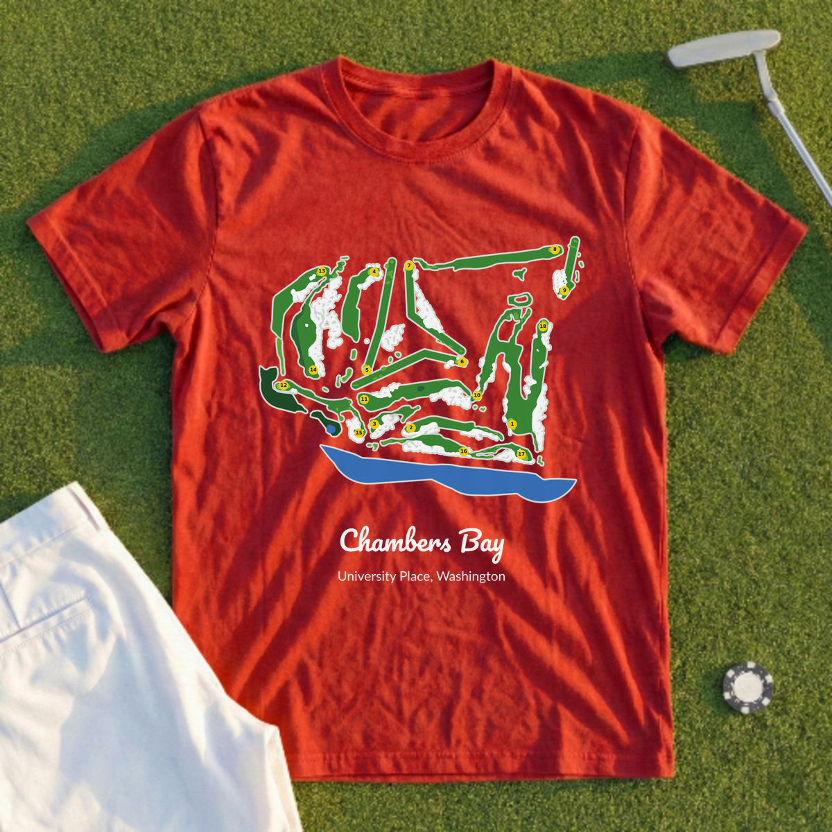 Chambers Bay, Course Map Tee