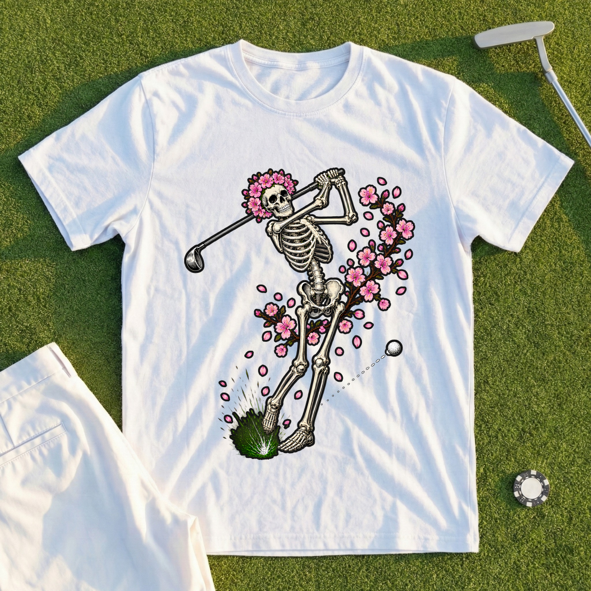 Cherry Blossom Skeleton Swing Tee