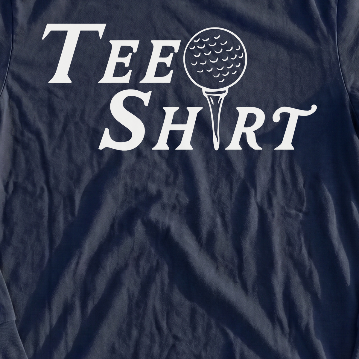 Tee Shirt Long Sleeve Tee, print close-up on Navy