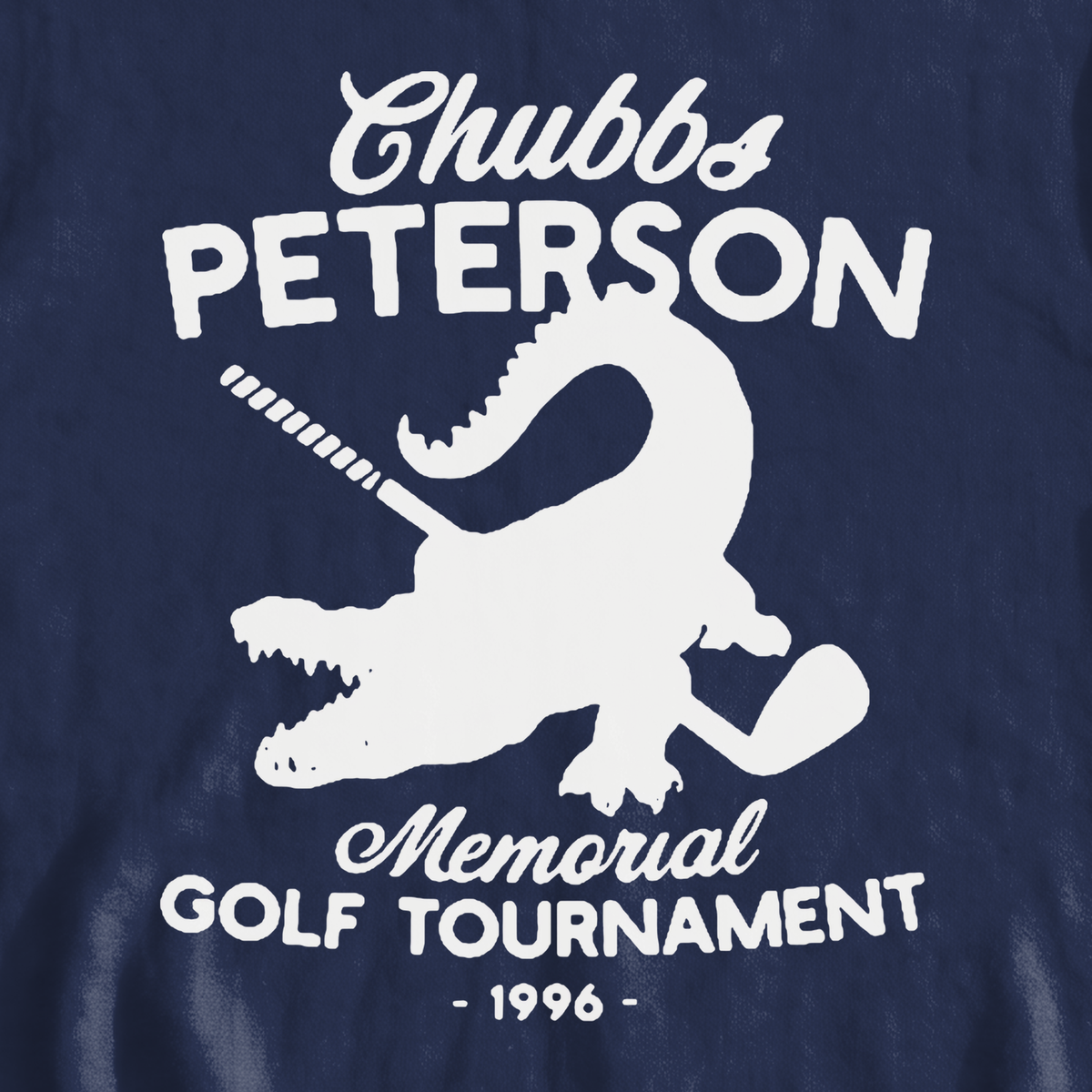 Chubbs Peterson Golf Tournament Sweatshirt, print close-up on Navy