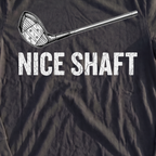 Nice Shaft Long Sleeve Tee, print close-up on Black