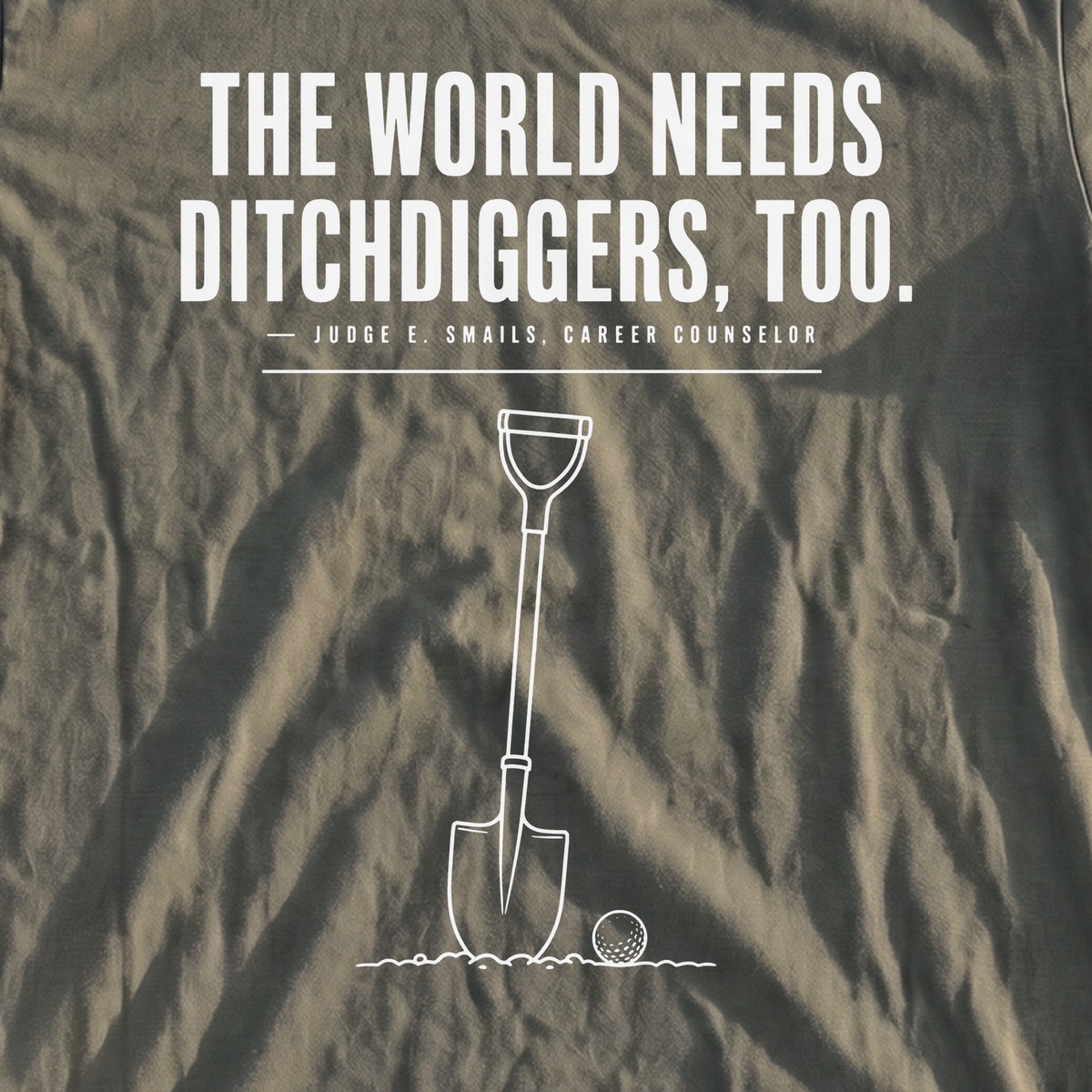 Ditch Diggers Premium Tee, print close-up on Moss