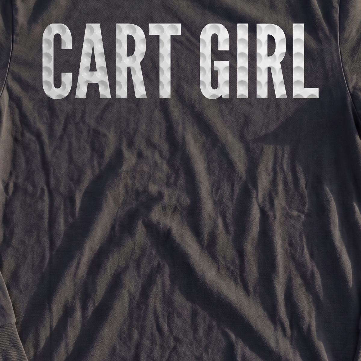 CART GIRL Dimples Long Sleeve Tee, print close-up on Black