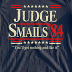 Judge Smails '84 Americana Tee, print close-up on Navy