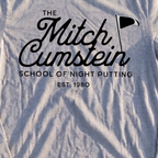 Mitch Cumstein School Of Night Putting Long Sleeve Tee, print close-up on Sport Grey