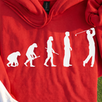 Golfer Evolution Hoodie, print close-up on Red