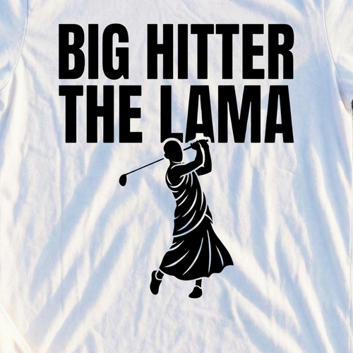 Big Hitter Tee, print close-up on White