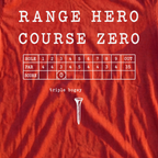 Range Hero Course Zero Tee, print close-up on Red