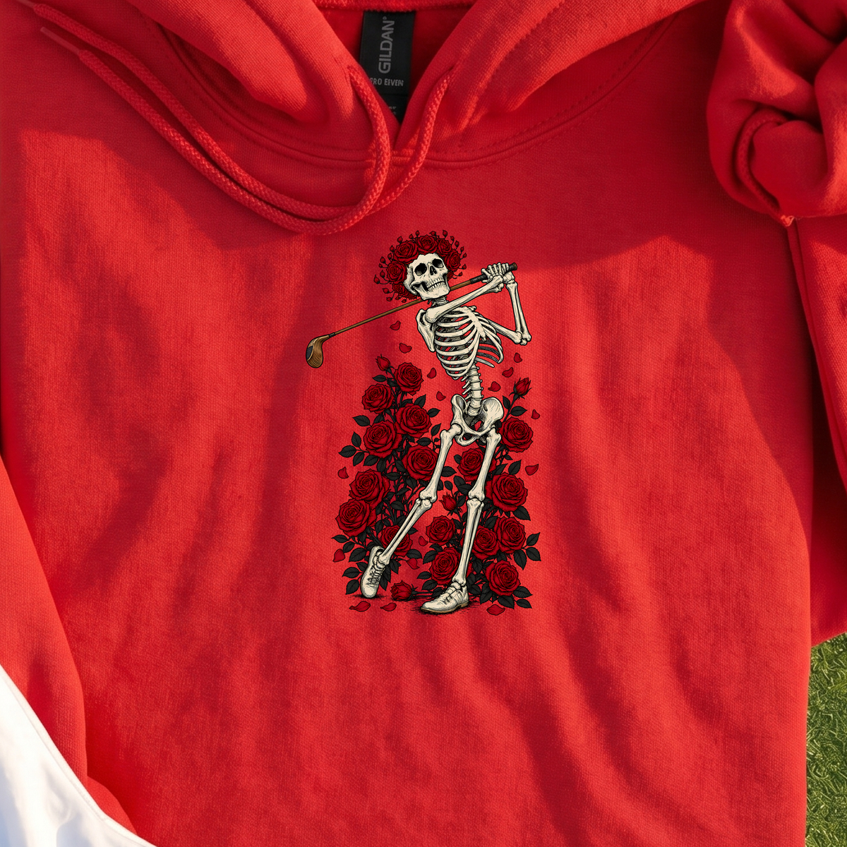 Swing Eternal Hoodie, print close-up on Red