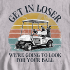 Get In Loser Sweatshirt, print close-up on Sport Grey