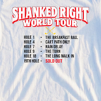 Shanked Right World Tour Tee, print close-up on White