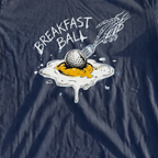 Breakfast Ball Egg Premium Tee, print close-up on True Navy