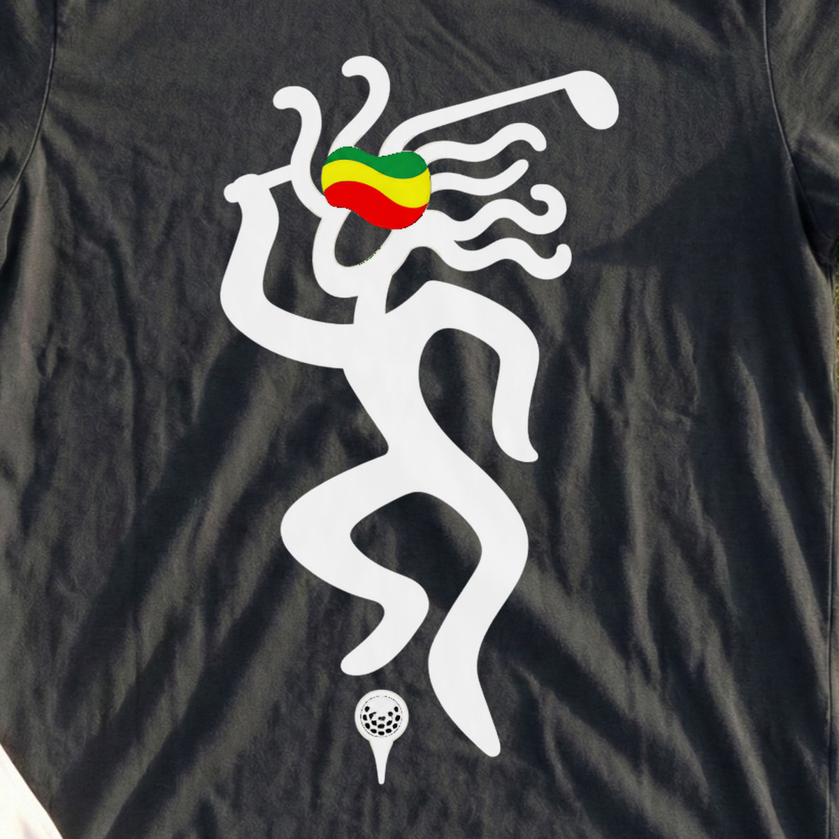 Reggae Swing Tee, print close-up on Black
