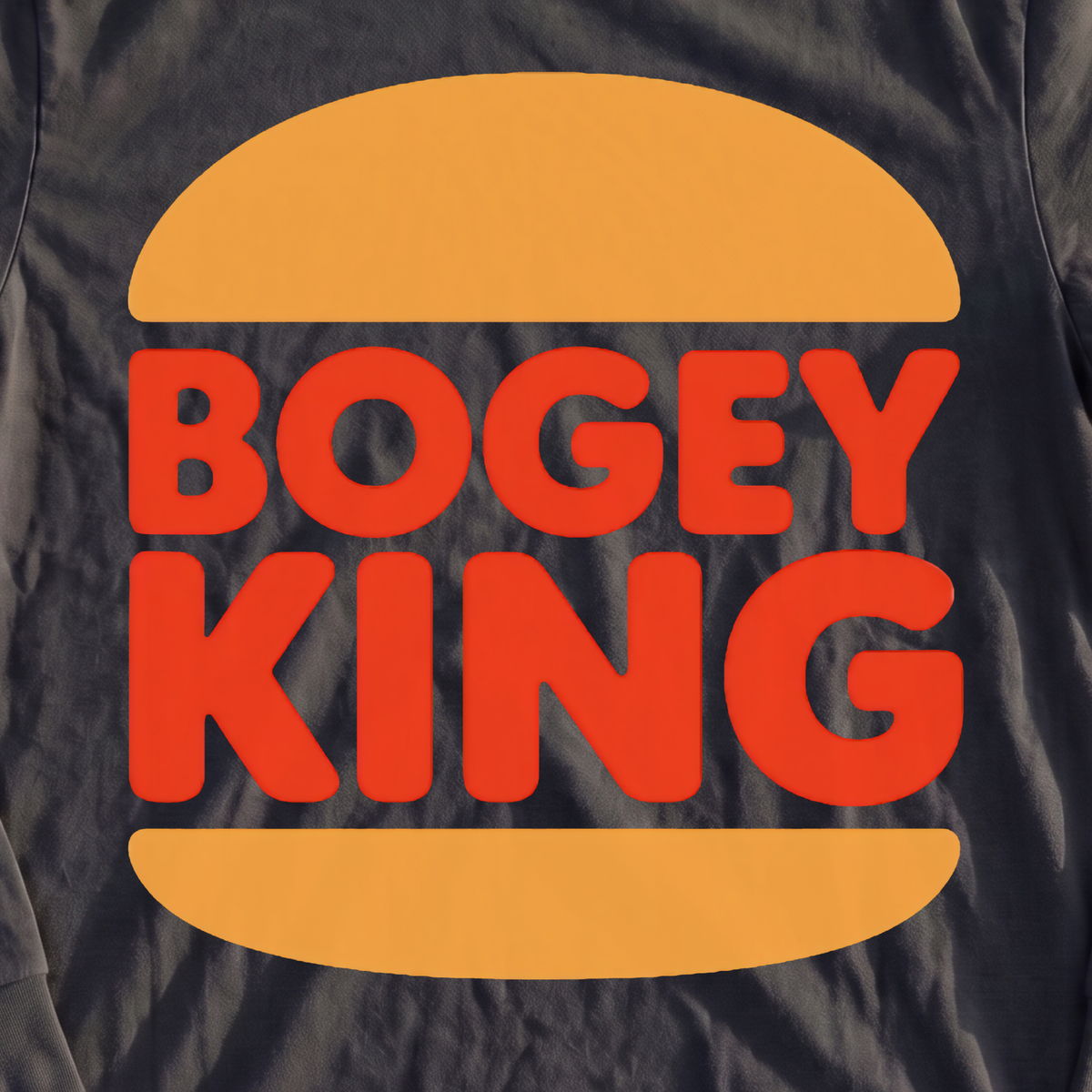 Bogey King Long Sleeve Tee, print close-up on Black