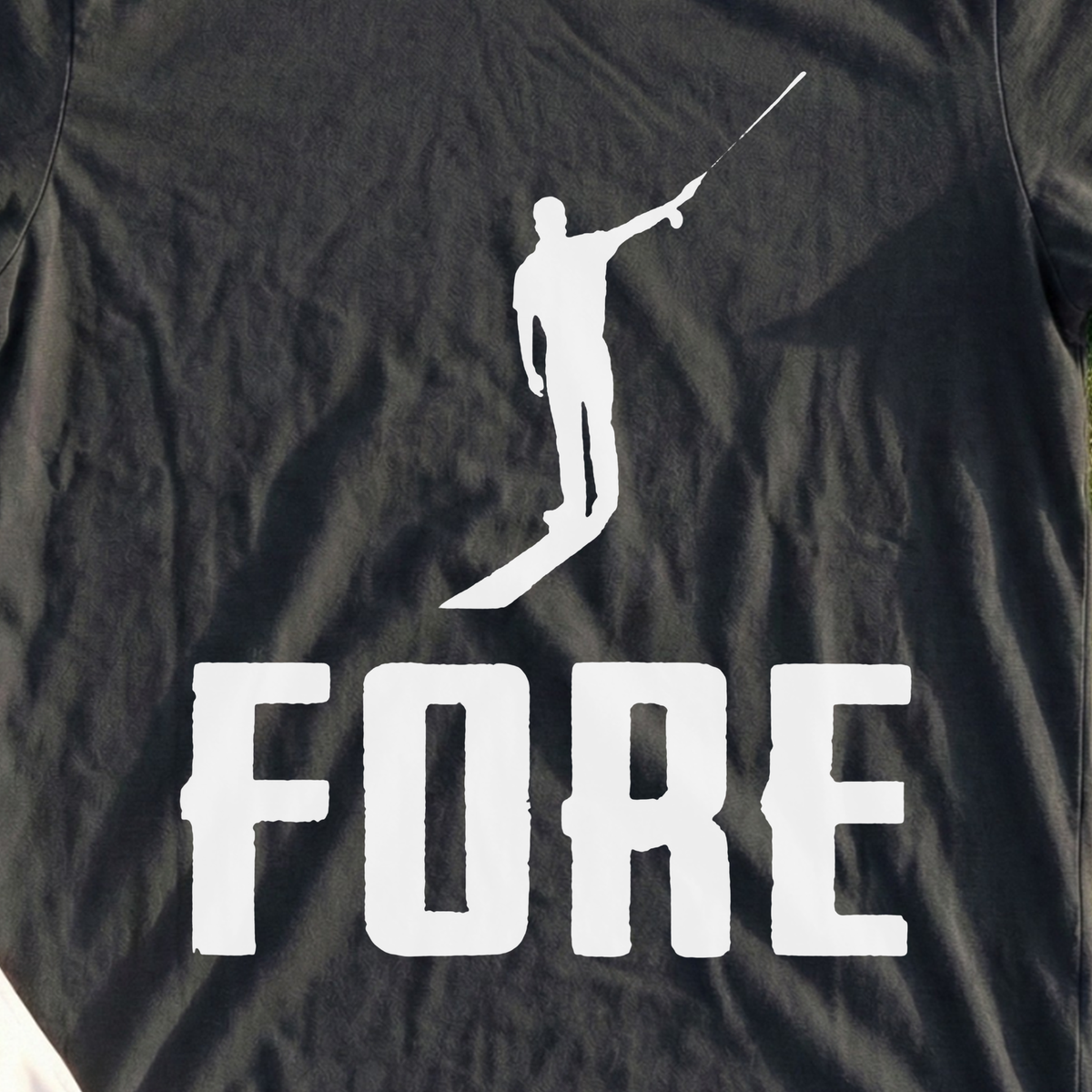 FORE! Tee, print close-up on Black