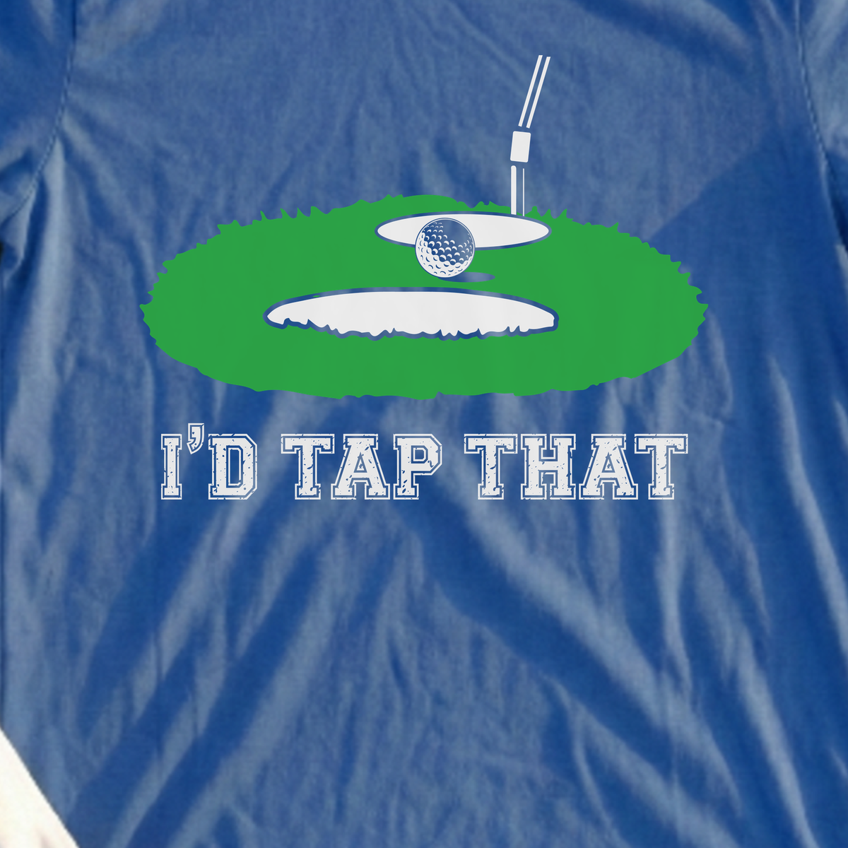 I'd Tap That Tee, print close-up on Royal