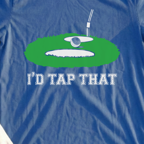 I'd Tap That Tee, print close-up on Royal