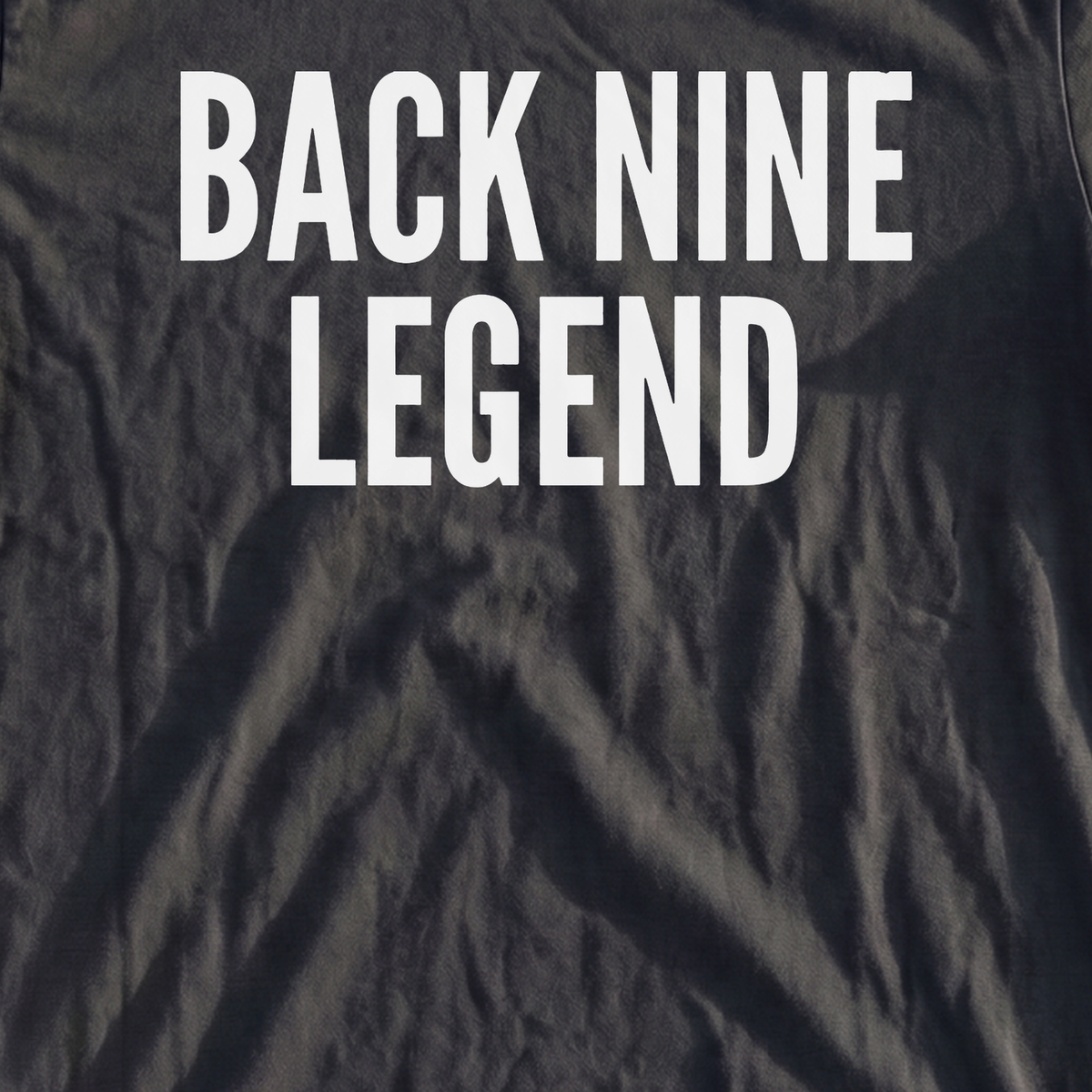 BACK NINE LEGEND Premium Tee, print close-up on Black
