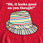 Looks Good On You Though Sweatshirt, print close-up on Red