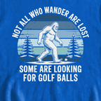 Not All Who Wandrer Yeti Sweatshirt, print close-up on Royal