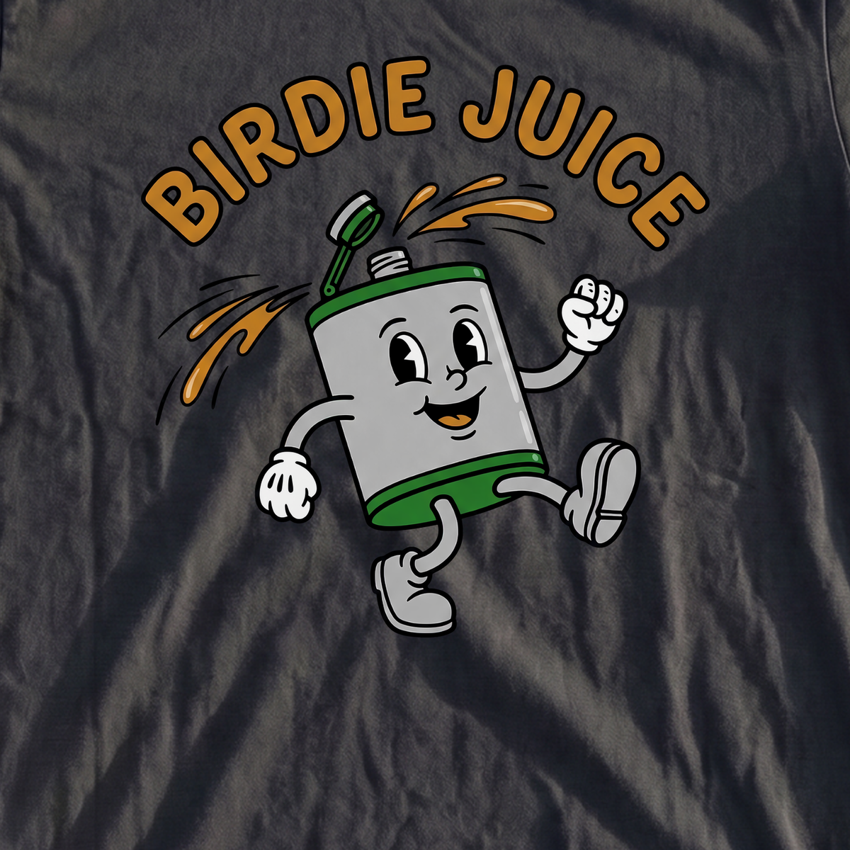 Birdie Juice Flask Premium Tee, print close-up on Black