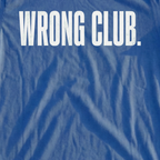Wrong Club Tee, print close-up on Royal