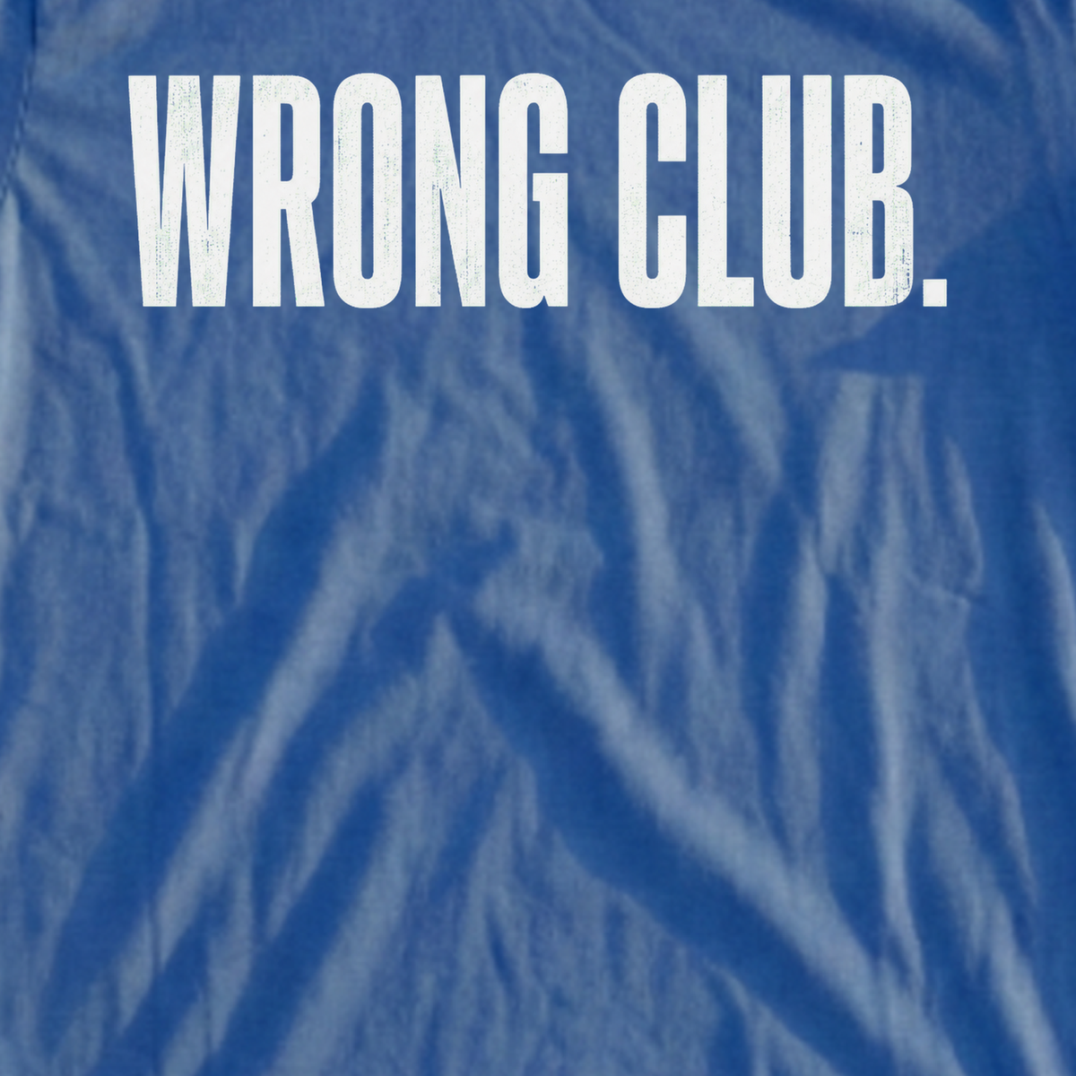 Wrong Club Tee, print close-up on Royal