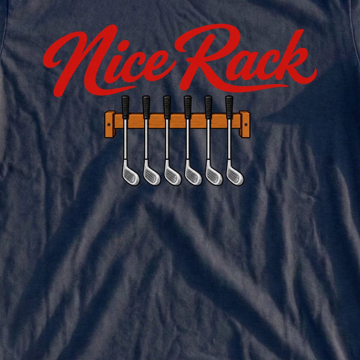 Nice Rack Tee, print close-up on Navy