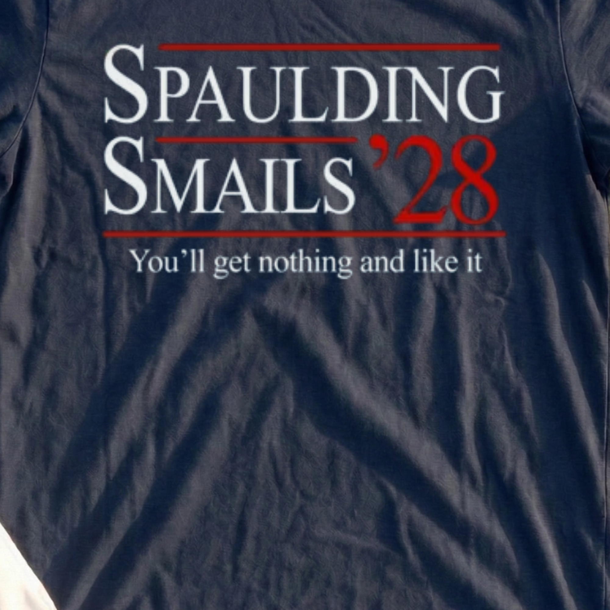 Spaulding Smails 28 Tee, print close-up on Navy
